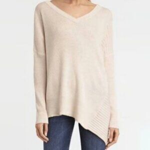 ALLSAINTS Keld V-Neck Merino Wool Ribbed‎ Sweater Cream Size Small